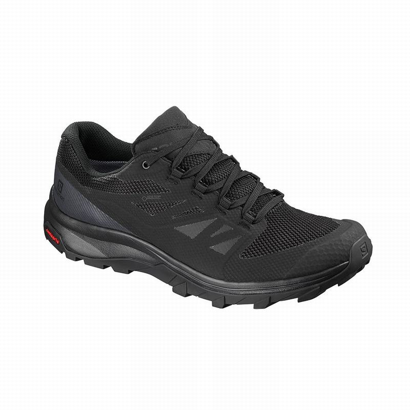 Salomon Israel OUTLINE GORE-TEX - Mens Hiking Shoes - Black (XIBL-83270)